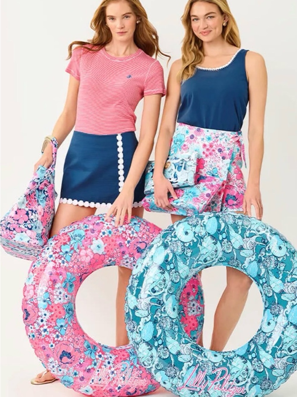 🎉Lilly Pulitzer Set, Jumbo Mercator Tote, 2  Pool Floats, 2 Pool Pouch